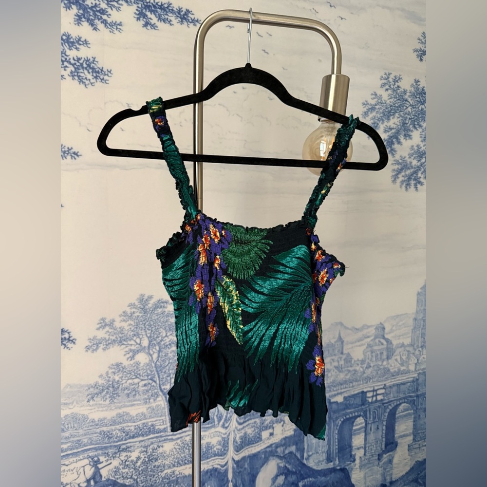Patrons of Peace Tropical Green and Black Camisole